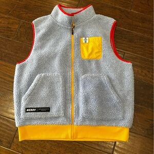 Men’s  Fleece Vest with Yellow and Red Accents